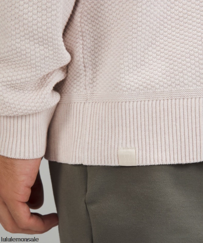Lululemon Deutschland DELULU932 | Natur Elfenbein Meliert Strickpullover Mit Rundhalsausschnitt Und Textur